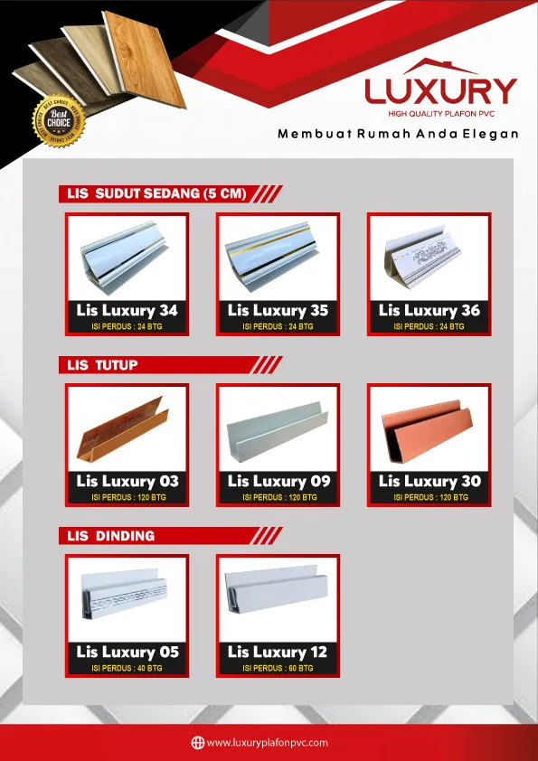 Lis Sudut Sedang 5cm - Tipe B (Multicode)